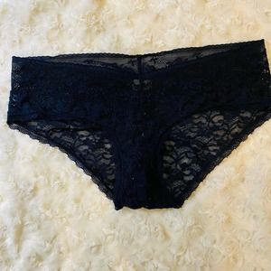 Aerie Boybrief Black Lace Ruched Panties Undies Size Small